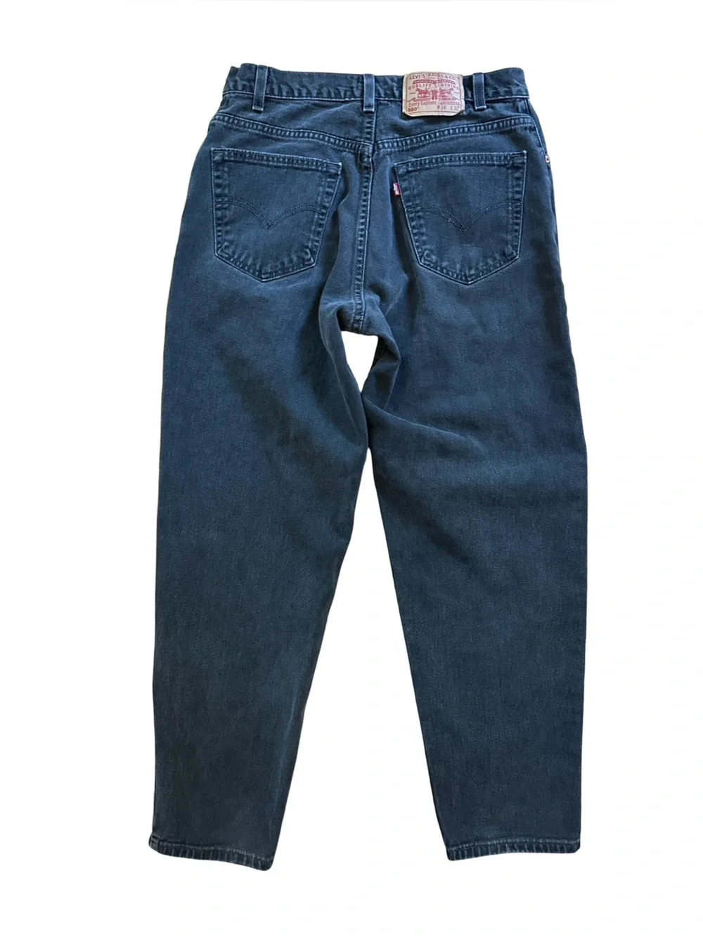 Vtg Levi's 560 Washed Black Loose Fit Tapered Jeans 34X32